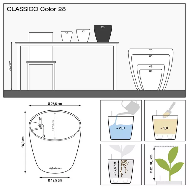 Вазон Lechuza Classico Color 28 Бежевый - изображение 6