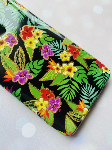 Силиконовый чехол с рисункомдля Samsung А9 (2018) / А920 / А9s Листья ...