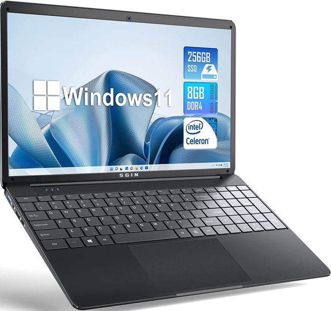 Ноутбук 15.6" Sgin ‎M15 Pro Intel Celeron N4020C RAM 8GB SSD 256GB Windows 11 - изображение 2