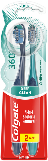 Зубна щітка Colgate 360 Суперчистота всієї ротової порожнини 2 шт (8718951561441) - зображення 1