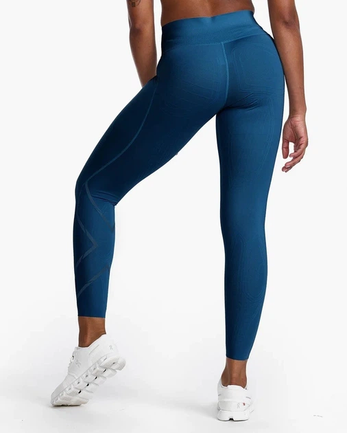 Женские компрессионные тайтсы 2XU, MCS Force Mid Rise Tights, S, синий/синий логотип - изображение 2