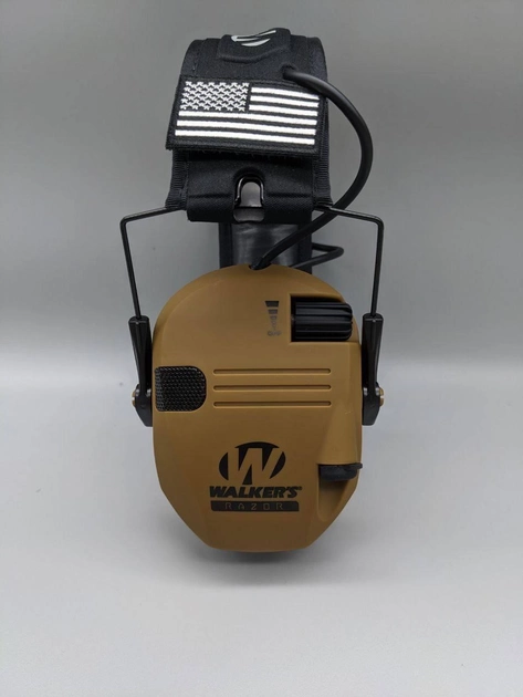 Активні навушники для захисту органів слуху Walkers Razor звукоізолюючі та шумозаглушувальні складані з металевим оголів'ям складні Койот (Kali) - зображення 2