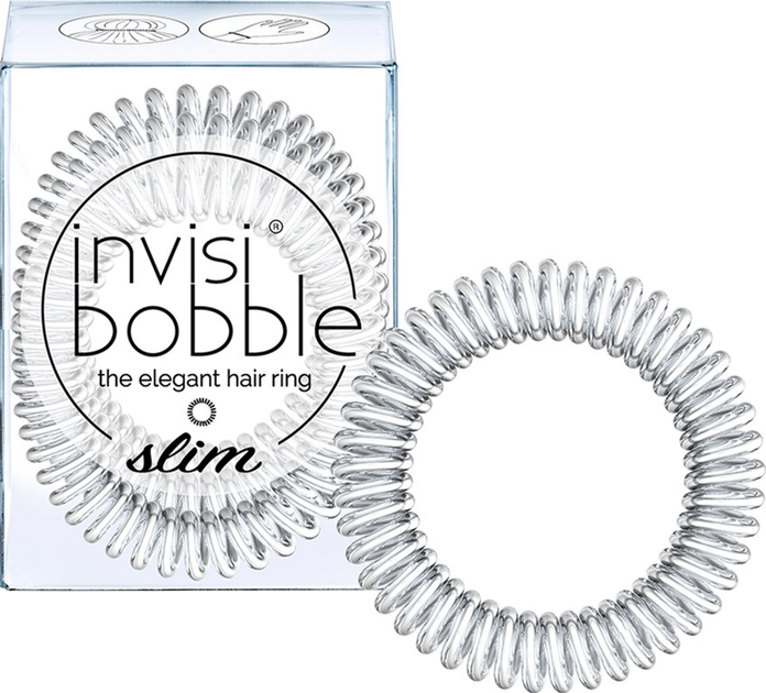 Гумка-браслет для волосся Invisibobble Slim Chrome Sweet Chrome 3 шт (4260285377365) - зображення 1
