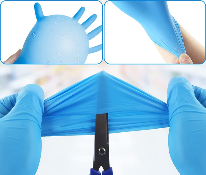 Перчатки Medicom SafeTouch® Slim Blue нитриловые текстурированные без пудры размер XL Голубые 3 г (1175-TG2) - изображение 3