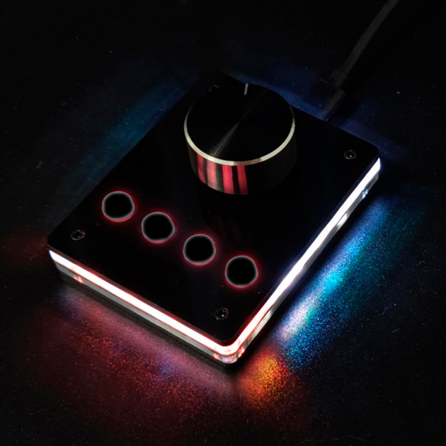 Мультимедийная клавиатура BauTech RGB 4 кнопки + энкодер Чёрный (1012-628-00) - изображение 3