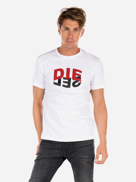 T-shirt męski Diesel T-DIEGOS-N22 A008280HAYU100 S (3US) Biały (8059010150474) - obraz 1