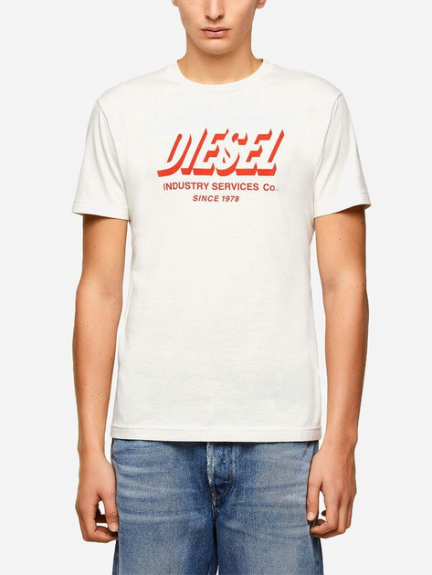 T-shirt męski Diesel T-DIEGOS-A5 A018490GRAM129 M (4US) Jasnoszary (8059010646632) - obraz 1