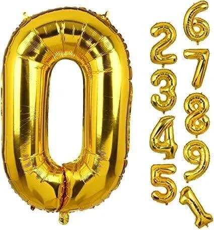 Фольгированный Шар Цифра 0 Золото 100 См - изображение 2