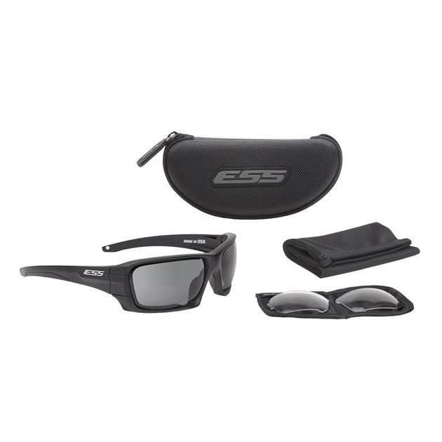 Балістичні, тактичні окуляри ESS Rollbar Silver Logo Kit із лінзами: Прозора / Smoke Gray. Колір оправ: Чорний. ESS-EE9018-03 - зображення 2