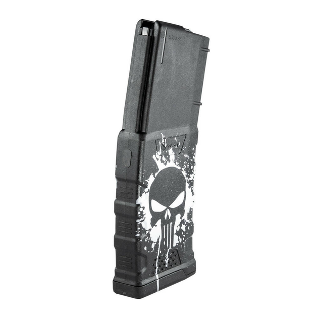 Полимерный магазин MFT на 30 патронов 5.56x45mm/.223 для AR-15/M4 Extreme Duty Punisher Skull. - изображение 1