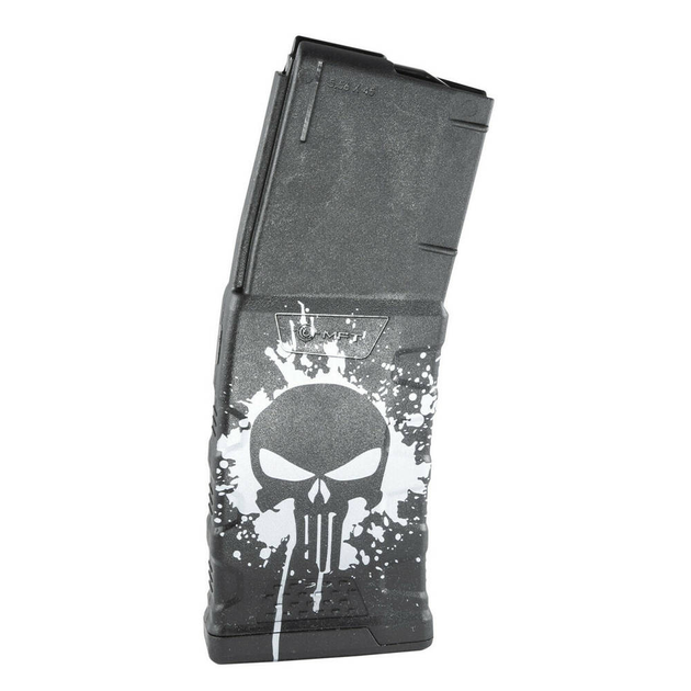 Полімерний магазин MFT на 30 набоїв 5.56x45mm/.223 для AR-15/M4 Extreme Duty Punisher Skull. - зображення 2