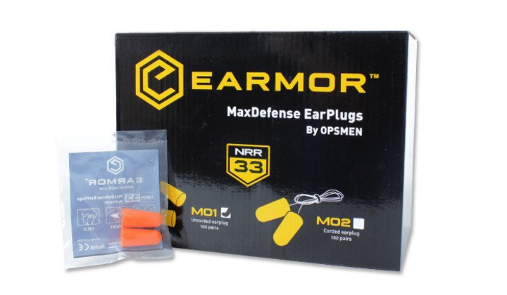 Пенные беруши Earmor MaxDefense Foam EarPlugs - M01 - Упаковка 100 шт. - изображение 1