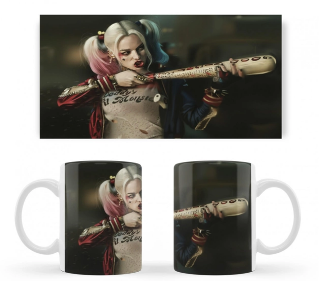 Чашка белая керамическая Харли Квинн (Harley Quinn) ABC - Фото 1 Чашка белая керамическая Харли Квинн (Harley Quinn) ABC - изображение 1