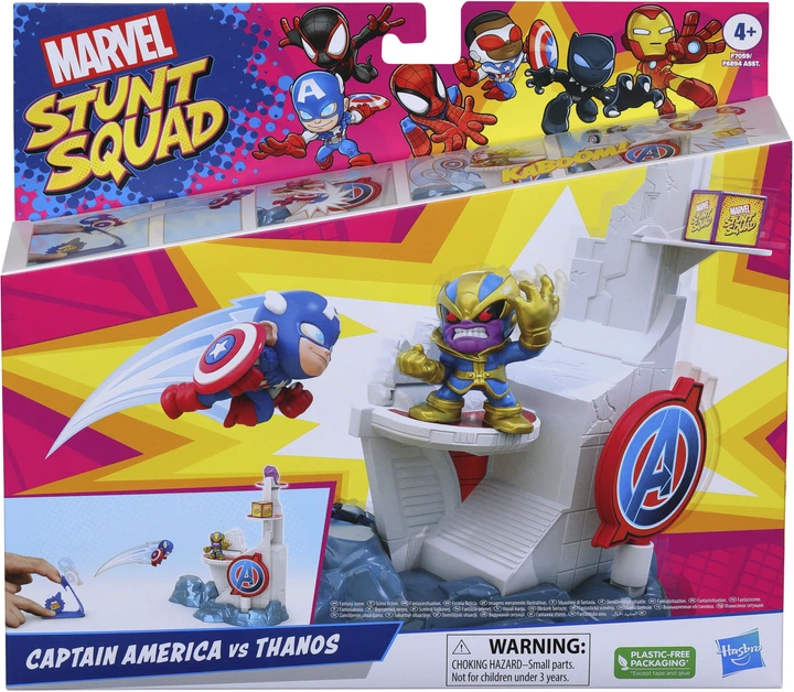 Ігровий набір Hasbro Smashin Heroes серія Marvel Stunt Squad Captain America vs Thanos (HSBF70625L0) - зображення 2