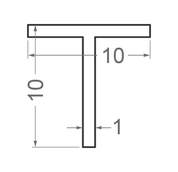 Тавр алюминиевый 10x10x1 без покрытия - изображение 2