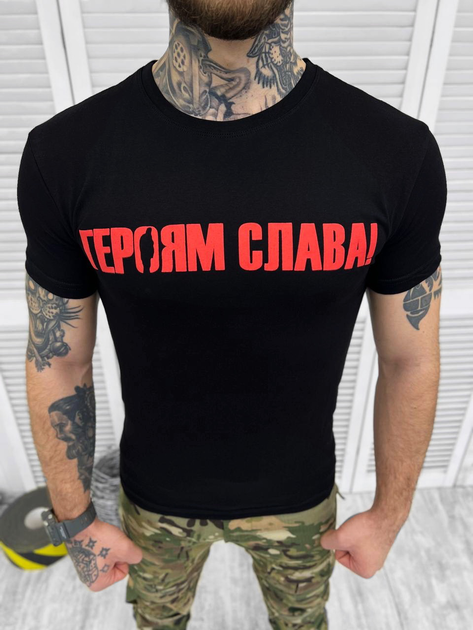 Футболка героям слава Чорний 2XL - зображення 2