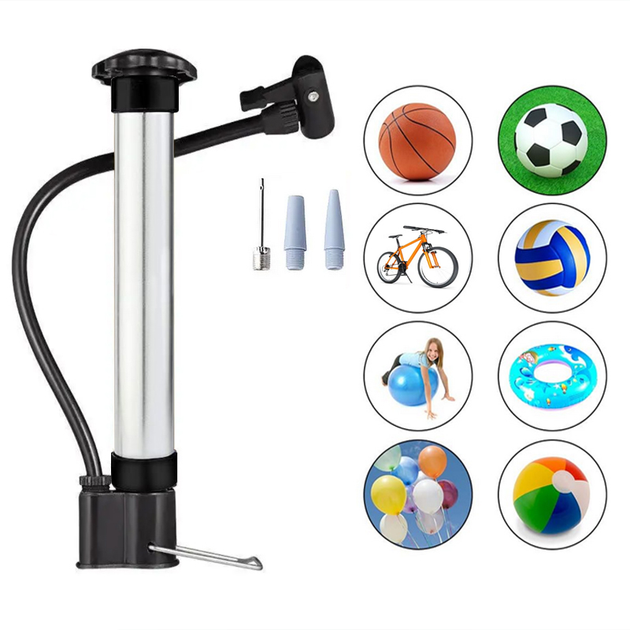 Насос ручний Newt Pump NE-P-19 для м'ячів / велосипедів / надувних виробів Сіро-Чорний - зображення 3