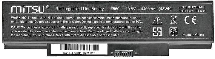 Акумулятор Mitsu для ноутбуків Lenovo Thinkpad E550 10.8-11.1 V 4400 mAh (BC/LE-E550) - зображення 2