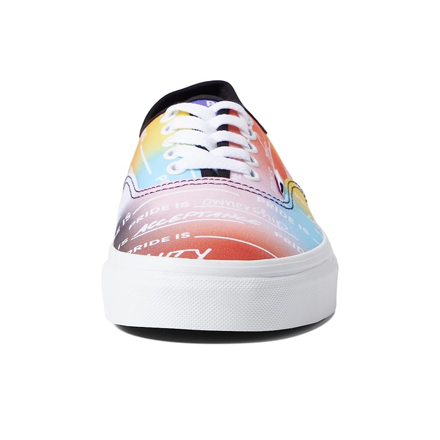 White and rainbow store vans