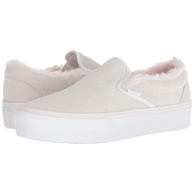 Vans with fur cheap slip on