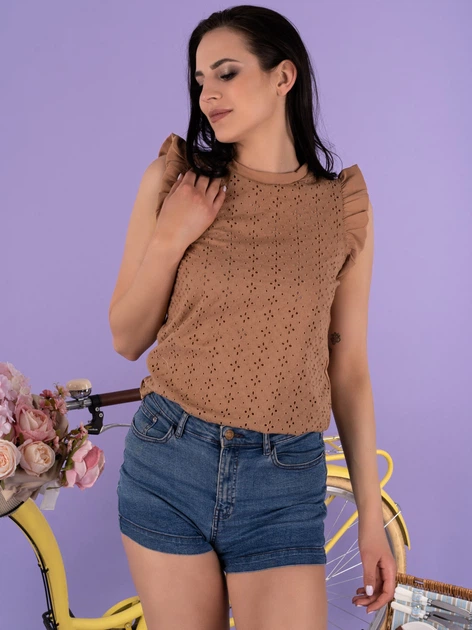 Top damski Merribel Sansi M Camel (5907621613938) - obraz 3
