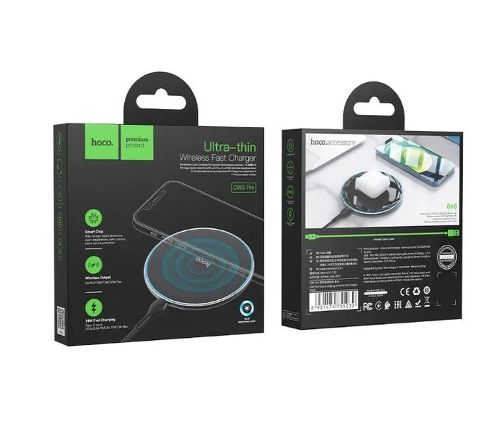 Безпровідна зарядка підставка Hoco CW6 Pro на 15W Type-C, 2A чорна - зображення 7
