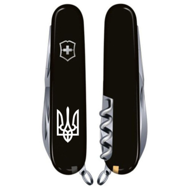 Ніж Victorinox Huntsman Ukraine Black "Тризуб" (1.3713.3_T0010u) - зображення 2