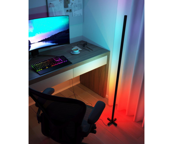 Торшер підлогова кутова світлодіодна LED лампа RGB керування через IOS Android додаток 120 режимів освітлення 140 см - зображення 2