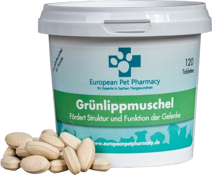 Біологічно активна добавка для суглобів собак EUROPEAN PET PHARMACY Grunlippmuschel 120 табл. (7350039351141) - зображення 1