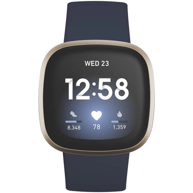 Смарт-годинник Fitbit Versa 3 Midnight/Soft Gold Aluminum (FB511GLNV) - изображение 2