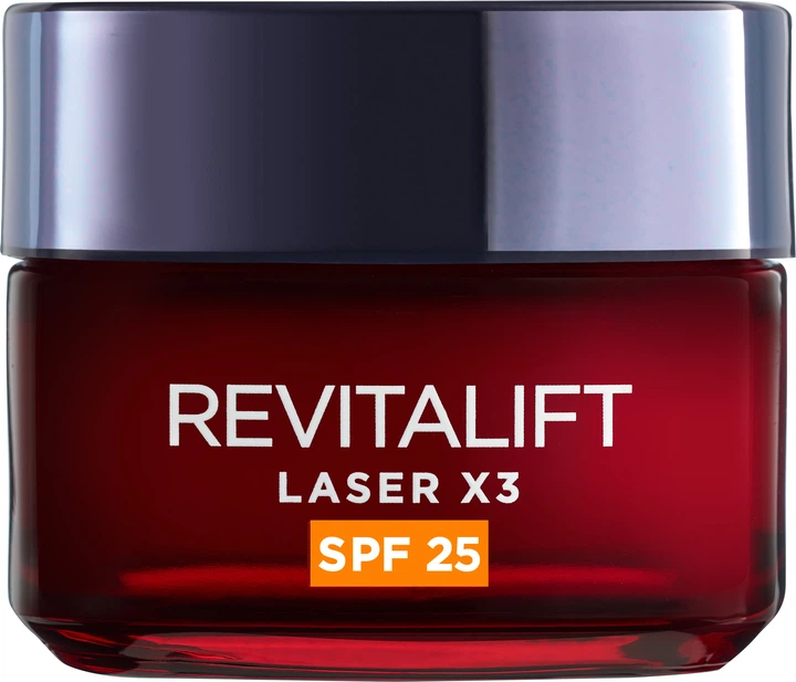 Krem do twarzy L'Oreal Paris Revitalift Laser X3 SPF-25 regenerujący 50 ml (3600523448746) - Zdjęcie 1 Krem do twarzy L'Oreal Paris Revitalift Laser X3 SPF-25 regenerujący 50 ml (3600523448746) - obraz 1