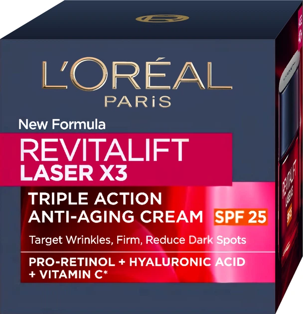 Krem do twarzy L'Oreal Paris Revitalift Laser X3 SPF-25 regenerujący 50 ml (3600523448746) - Zdjęcie 2 Krem do twarzy L'Oreal Paris Revitalift Laser X3 SPF-25 regenerujący 50 ml (3600523448746) - obraz 2