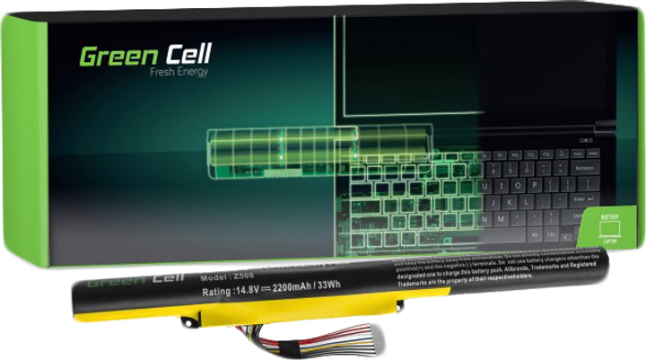 Bateria Green Cell do laptopów Lenovo P500 14,4 V 2200 mAh (LE54) (5902701416232) - obraz 1