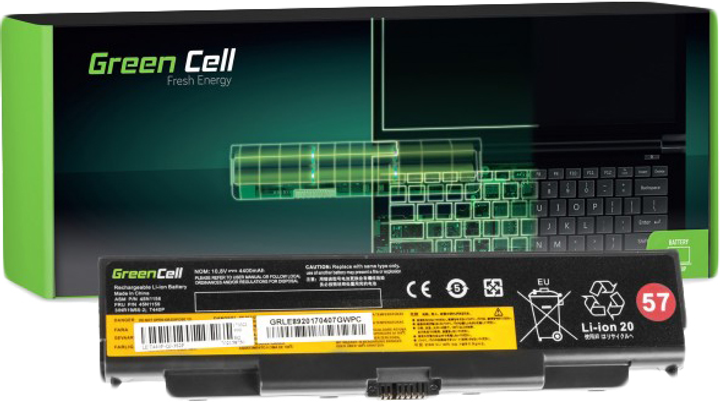 Акумулятор Green Cell для ноутбуків Lenovo 45N1158 11.1 V 4400 mAh (LE89) (5902719423420) - зображення 1