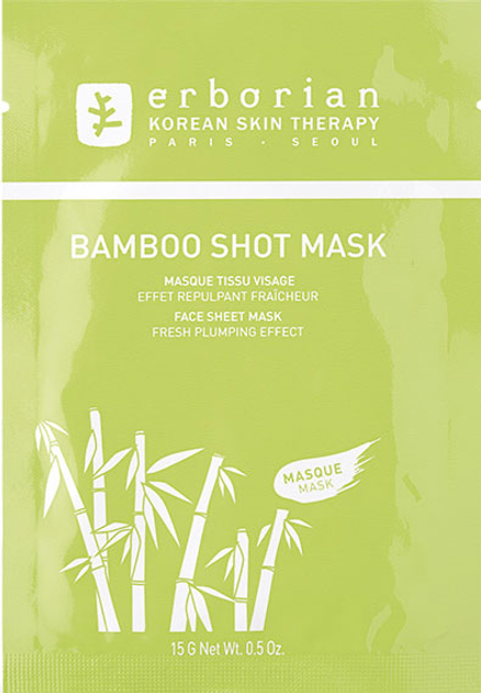 Тканинна маска для обличчя Erborian Bamboo Shot Бамбук 14 г (6AA10185) (8809255781731) - зображення 1