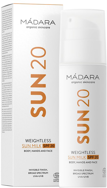 Ultralekkie mleczko do opalania Madara Sun 20 Weightless Sun Milk SPF 20 150 ml (4751009820743) - obraz 1