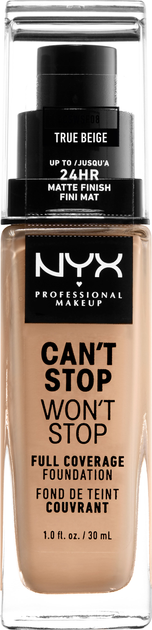 NYX Professional Makeup Can\'t Stop Won\'t Stop 24-godzinny podkład 08 True Beige 30 ml (800897157258) - obraz 1