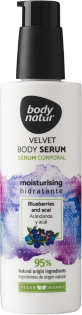 Оксамитова сироватка для тіла Body Natur Velvet Body Serum Blueberries and Acai 200 мл (8414719408019) - зображення 1