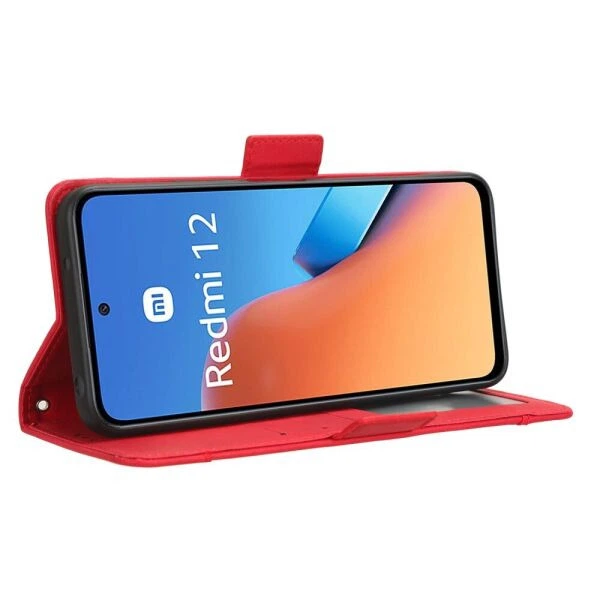 Чехол Deexe Wallet Stand для Xiaomi Redmi 12 (4G/5G) / Poco M6 Pro 5G - Red - изображение 3