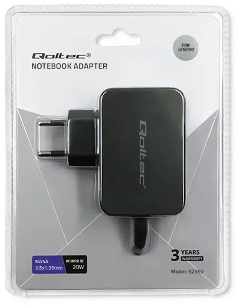 Zasilacz Qoltec do Lenovo 5V 20W 3.5x1.35 (52392) (5901878523927) - obraz 6