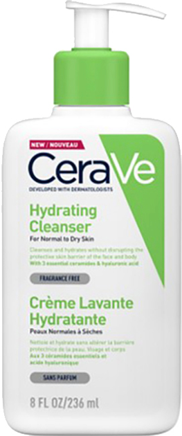 Очисна зволожувальна емульсія CeraVe для нормальної та сухої шкіри обличчя і тіла 236 мл (3337875597180) - зображення 1