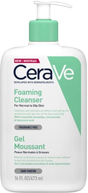 Інтенсивно очищувальний гель CeraVe  для нормальної і жирної шкіри обличчя та тіла 473 мл (3337875597357) - зображення 1