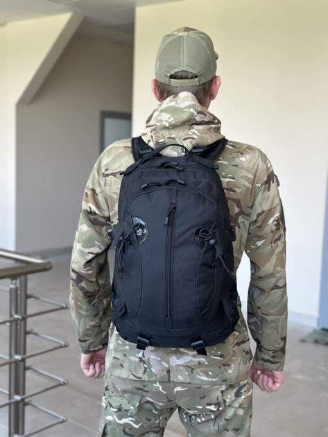 Військовий тактичний штурмовий рюкзак Tactic на 25 л Чорний (A57-807-black) - зображення 2