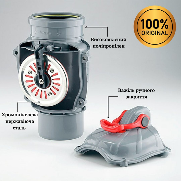 Обратный клапан KARMAT для вертикального монтажа 110 мм (ZB110-P ...