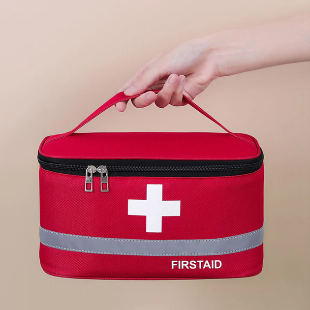Аптечка сумка органайзер компактна портативна для медикаментів подорожей будинку 26x14x14 см (474866-Prob) Червона - зображення 2