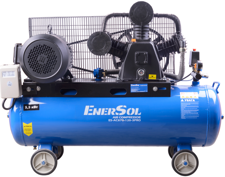 Компрессор воздушный поршневой EnerSol ES-AC670-120-3PRO 120 л - изображение 2