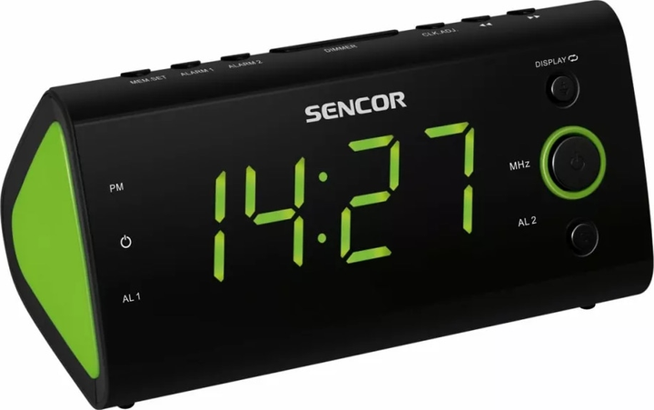 Настільний годинник-будильник Sencor SRC 170GN - зображення 1