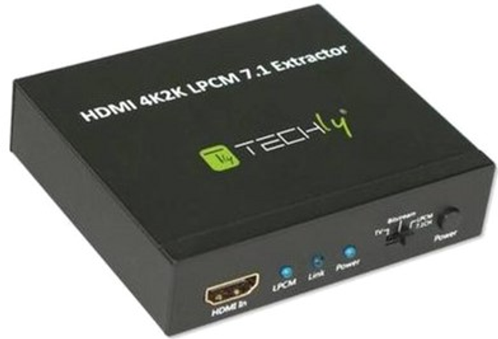 Ekstraktor audio Techly HDMI 4K SPDIF Toslink, 4x Jack 3.5mm, LPCM 5.1CH / 7.1CH (25756) (8054529025756) - obraz 1