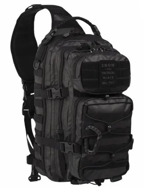 Тактический однолямочный рюкзак Mil-Tec Tactical Black one strap larg 29 л. 14059288 - изображение 1