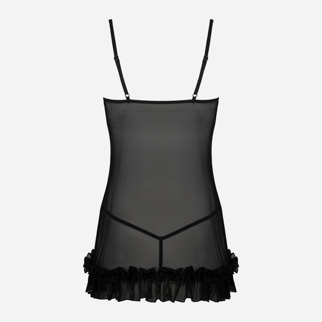 Еротичний комплект (пеньюар + трусики-стринги) LivCo Corsetti Fashion Atanis LC 2011 S/M Чорний (5907621624422) - зображення 7